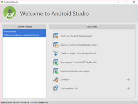 Android Studio、import projectでEclipseで作成したアプリのインポートを行う