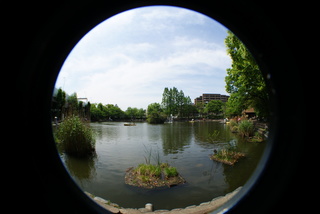 Lomo fisheye2、魚眼レンズで撮影した板橋区の見次公園の風景