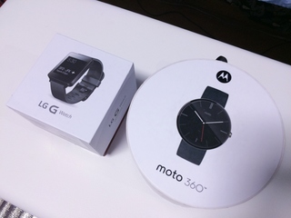 Android Wear Moto360 Smart WatchとLG G Watch W100の外装比較
