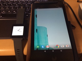 Nexus 7 2013とLG G Watch W100