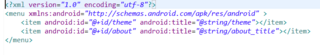 AndroidのToolBarにPopup メニュー作成するためにmenu.xml作成、その中身